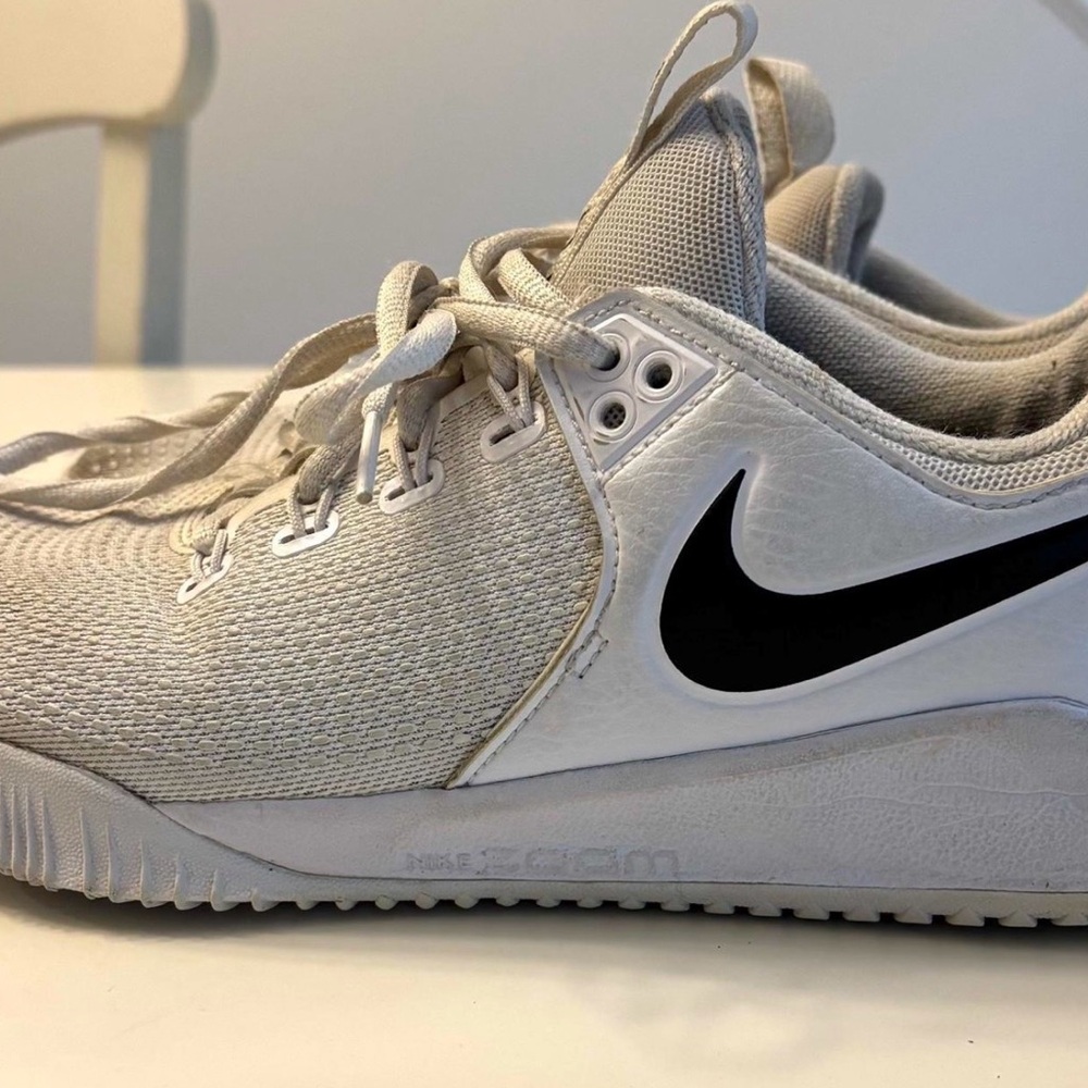 Nike Women's White Volleyball Shoes with Black Swoosh